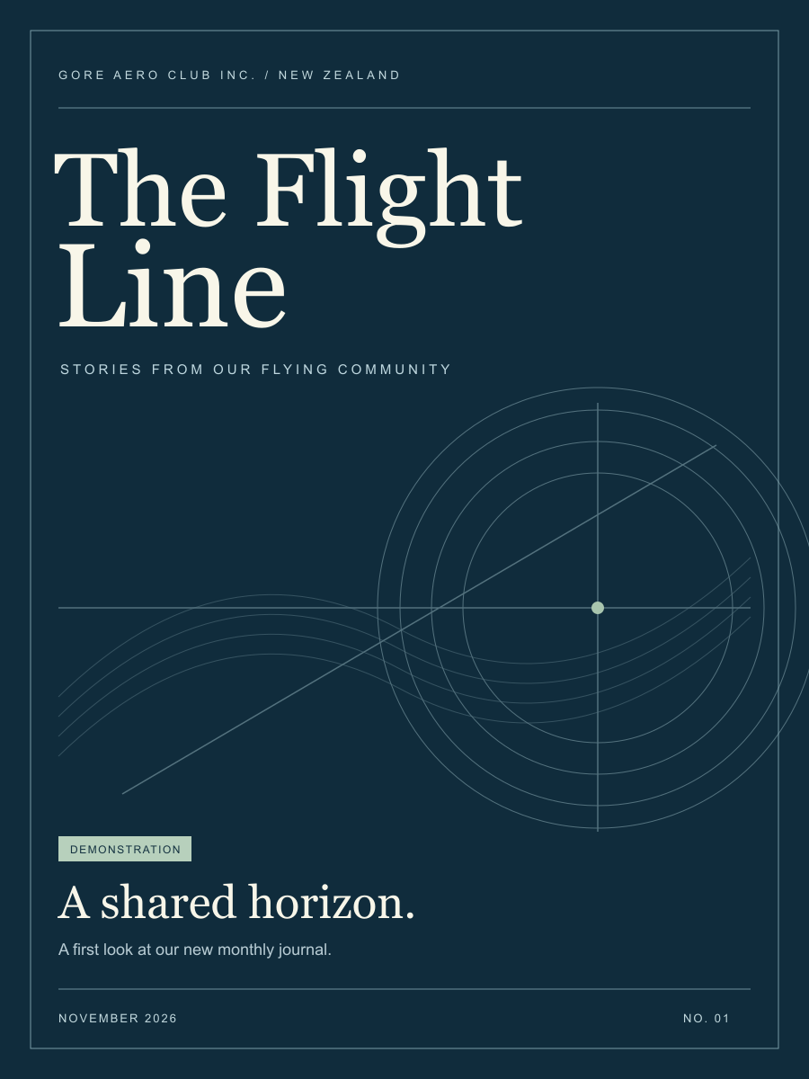 The Flight Line cover — November 2026, demonstration issue 01